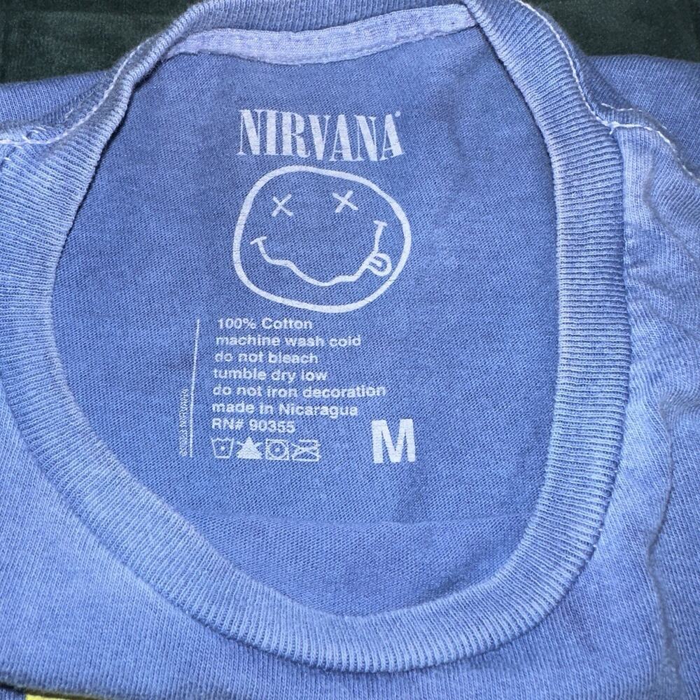 Nirvana Unisex Short Sleeve Graphic Tee Shirt Medium (M)  Purple Music Grunge - Picture 6 of 8